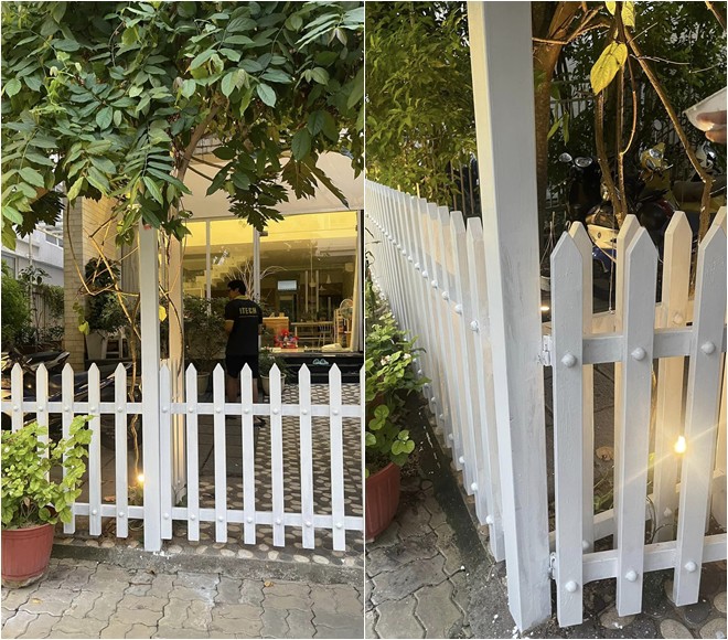 Hàng rào trắng bao quanh cổng nhà và vườn của nữ diễn viên đã được sơn lại cho sạch sẽ, trông mới tinh và rất lãng mạn.