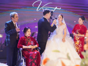 Giải trí - Đám cưới Yanbi - Trang Abby: Mẹ Yanbi đi xe lăn lên lễ đường, chú rể quỳ gối trao nhẫn cho cô dâu