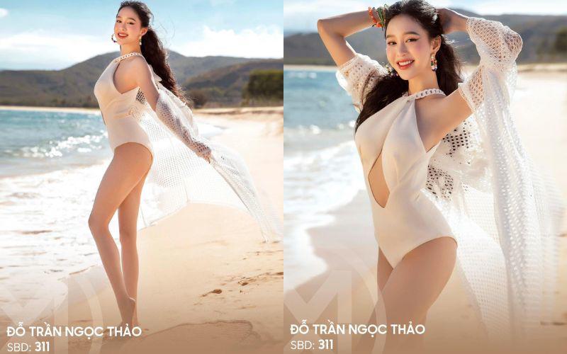 Tại thời điểm thi Miss World Vietnam 2023, Ngọc Thảo được fan ví là 'thiên thần tỷ tỷ'. Song, đường cong của cô cũng là điều làm hội chị em trầm trồ vì số đo 3 vòng quá đỗi hoàn mỹ: 90-61-88 (cm).
