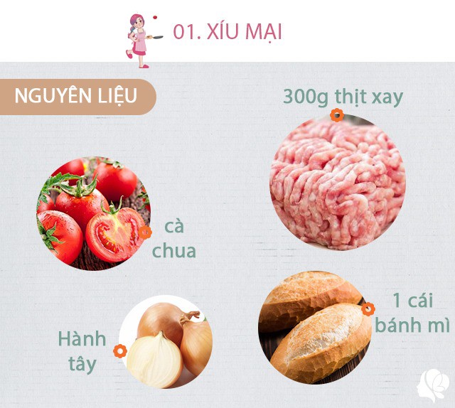 Chuẩn bị: Thịt xay: 300g, nên chọn phần nạc dăm có cả mỡ và khi xay chú ý xay nhuyễn hơn so với các món khác. - Hành tây: 1 củ khoảng 50g - 1 ổ bánh mì - 1 trái cà chua - 100ml sốt cà chua - 1 nhánh hành lá - 1 nhánh mùi -  50ml sữa tươi không đường. - Các gia vị như bột nêm, tiêu, dầu ăn