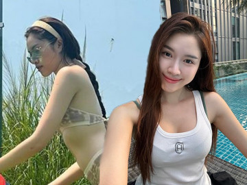 MC Khánh Hoà sở hữu đôi chân dài 1m1 chơi trội, diện áo tắm chơi môn thể thao nhà giàu