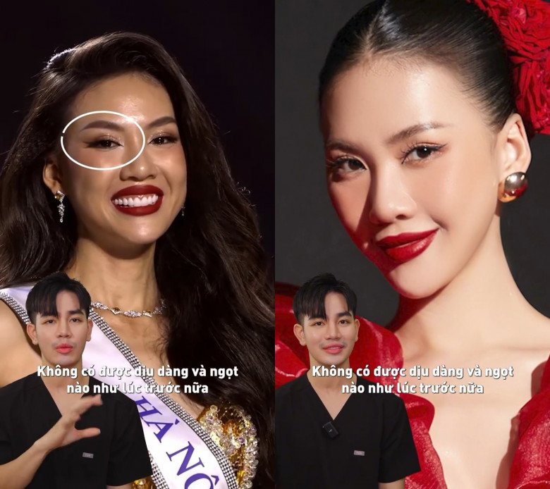 Song những điều này lại làm cho các đường nét trở nên cứng nhắc, khiến nhan sắc của cô mất đi vẻ dịu dàng và ngọt ngào trước đó.