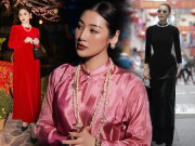 Thời trang - U30-40 Tết này đừng "cưa sừng làm nghé", thử mặc áo dài nhung, đeo ngọc trai làm "phú bà" quyền quý