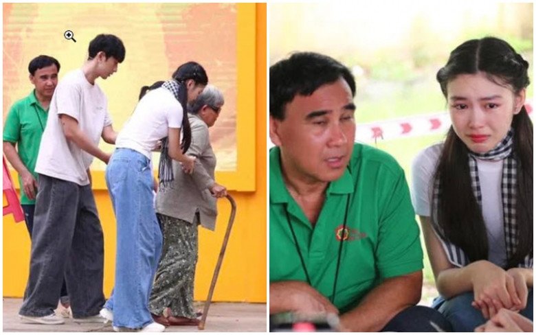 Con gái Quyền Linh cùng bố tham gia một buổi từ thiện và đã bật khóc khi nghe tới hoàn cảnh khó khăn của một nhân vật.