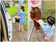 Yêu con - Chi tiết nhỏ trong bức ảnh con gái Võ Hạ Trâm, Thủy Tiên cho tiền người nghèo thể hiện cách dạy con của bố mẹ