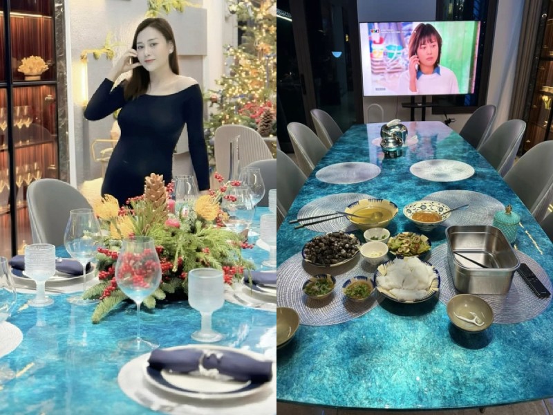 Phương Oanh vô cùng thích chú với góc bếp trong ngôi nhà mới. Nữ diễn viên hào hứng chia sẻ: "Một căn bếp mới thật chill".
