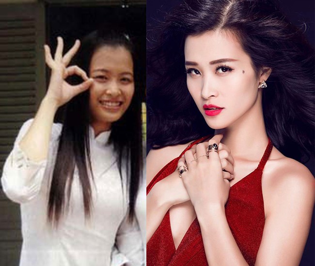 Đông Nhi trong bộ áo dài nữ sinh thời còn đi học.
