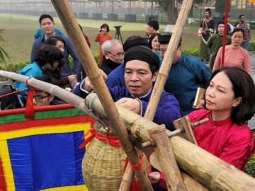 Độc đáo nghi lễ dựng cây nêu ngày Tết tại Hoàng thành Thăng Long - Hà Nội