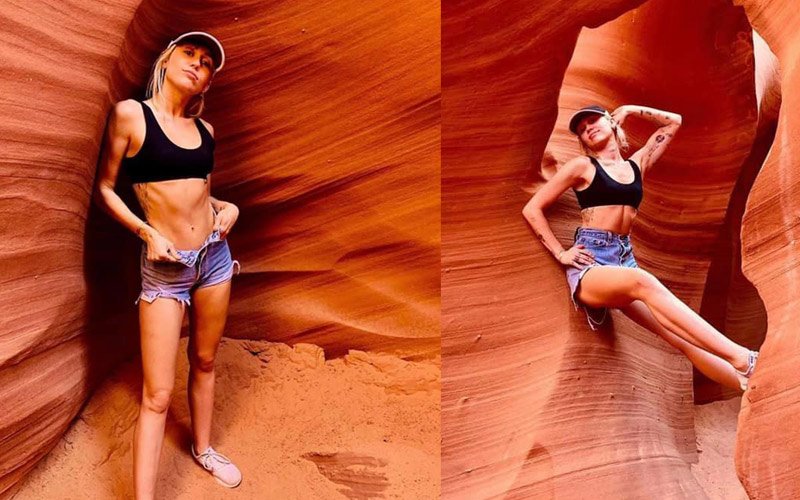 Miley Cyrus đăng ảnh diện bikini, khoe mặt mộc trên trang cá nhân, cô khoe khéo đường cong nuột nà và làn da mịn màng không tì vết. 
