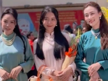 3 mỹ nhân truyền hình đọ áo dài kiểu sang chảnh, choàng chiếc khăn có giá sương sương 8 chữ số