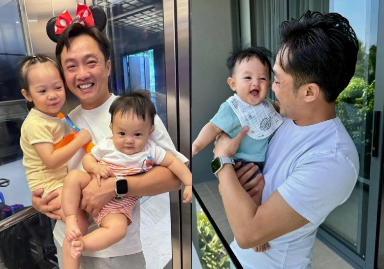 Tổ ấm của Cường Đô La giờ đây đã đủ nếp đủ tẻ, cậu út Sutin kháu khỉnh trông giống y đúc bố.