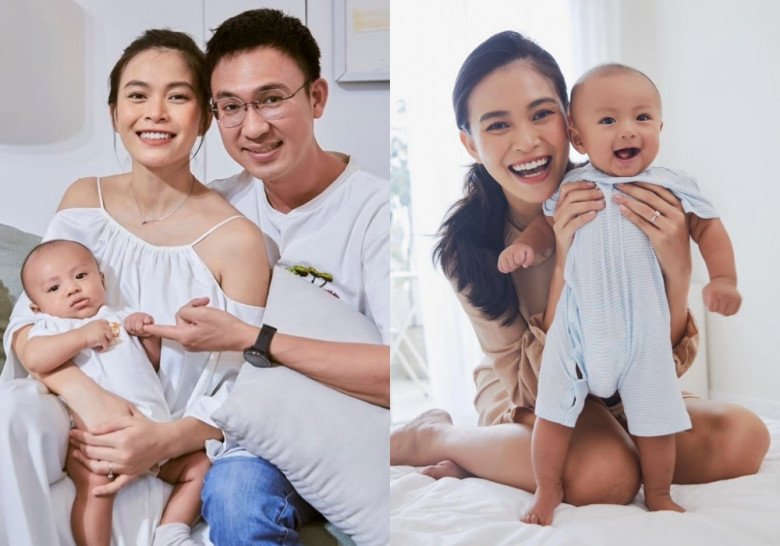 Á hậu nói sau khi con chập chững biết đi, vợ chồng cô sẽ tổ chức đám cưới.