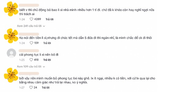 Rất nhiều ý kiến trái chiều được đưa ra, đây dường như là chủ để khá hot vào mỗi dịp Tết đến.