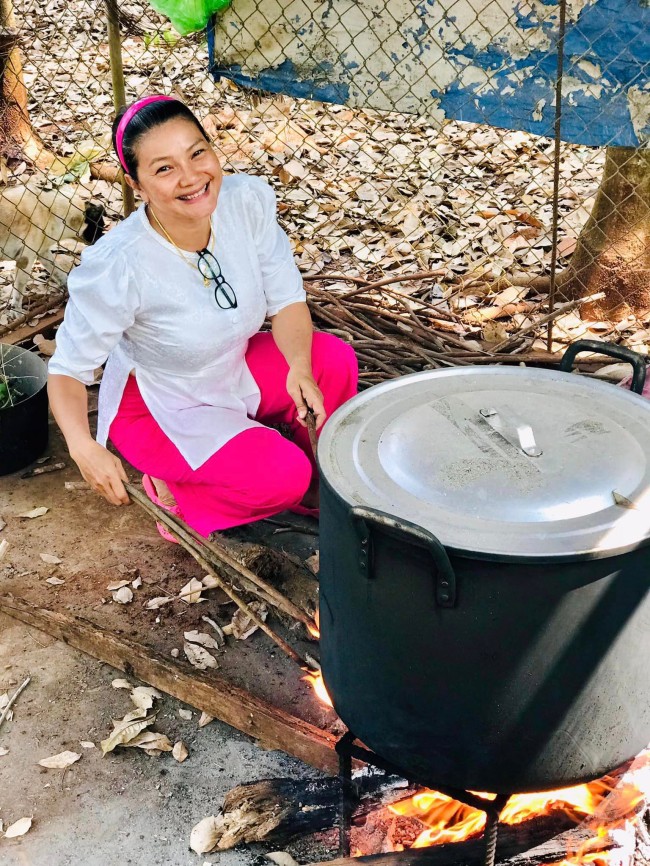 Hình ảnh giản dị của nữ diễn viên khi ở quê nhà.