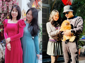 Bố là soái ca màn ảnh, 2 con gái nhà Hồng Đăng và Mạnh Trường tuổi teen trổ nét mỹ nhân, cao hơn mẹ