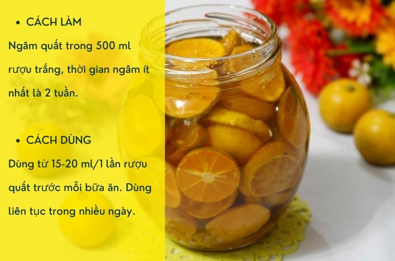 Nguyên liệu làm rượu quất gồm có: 100 g quả quất và 500 ml rượu trắng. 


