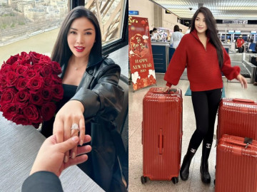 Quỳnh Thư được bạn trai cầu hôn tại Pháp, chi tiết nhẫn kim cương size khủng thành tâm điểm