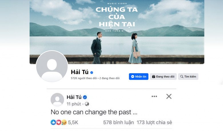 Dòng trạng thái tâm trạng hiếm hoi của Hải Tú.