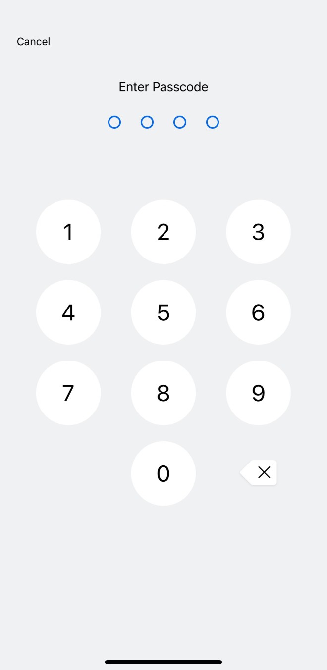 Image of the passcode setup screen in Zalo, where users can create a new passcode.