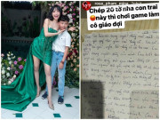 Yêu con - Con mải chơi game để gia sư riêng phải đợi, vợ trẻ của Minh Nhựa phạt nặng, đọc dòng chữ cậu bé viết ai cũng thương