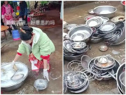 Tin tức - Cô dâu mặc váy ngồi rửa đống bát đũa trong ngày cưới, lời giải thích của mẹ chồng với hàng xóm gây tranh cãi