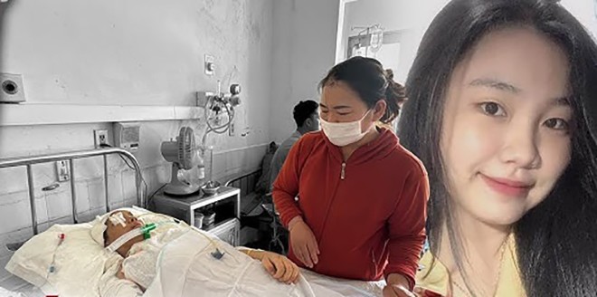 Hình ảnh của Xuyên ngày xưa rất xinh đẹp và thời điểm hiện tại đang nằm viện điều trị.