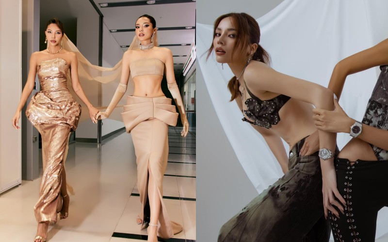 Bộ đôi thường ưa chuộng phong cách cá tính với những chiếc áo phông, sơ mi croptop, quần ống rộng, chân váy dáng dài... nhưng khi chụp hình thời trang lại "bùng nổ".
