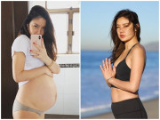Bà bầu - Áp dụng chế độ ăn kiêng 16:8, siêu mẫu gốc Việt về dáng sau sinh ngoạn mục