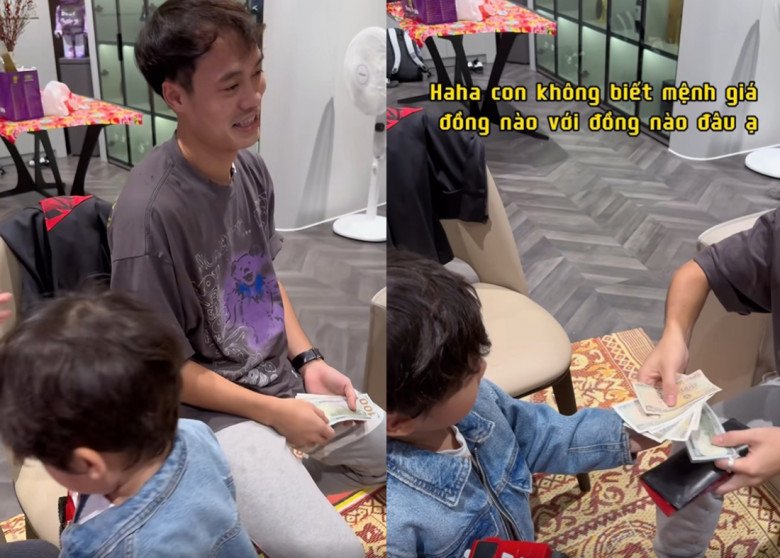 Hòa Minzy cho biết con trai không phân biệt được mệnh giá các tờ tiền.
