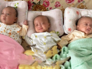 Bất ngờ hình ảnh của 3 bé gái sinh 3 hy hữu tại Long An, có một bé đẻ rơi không ai hay