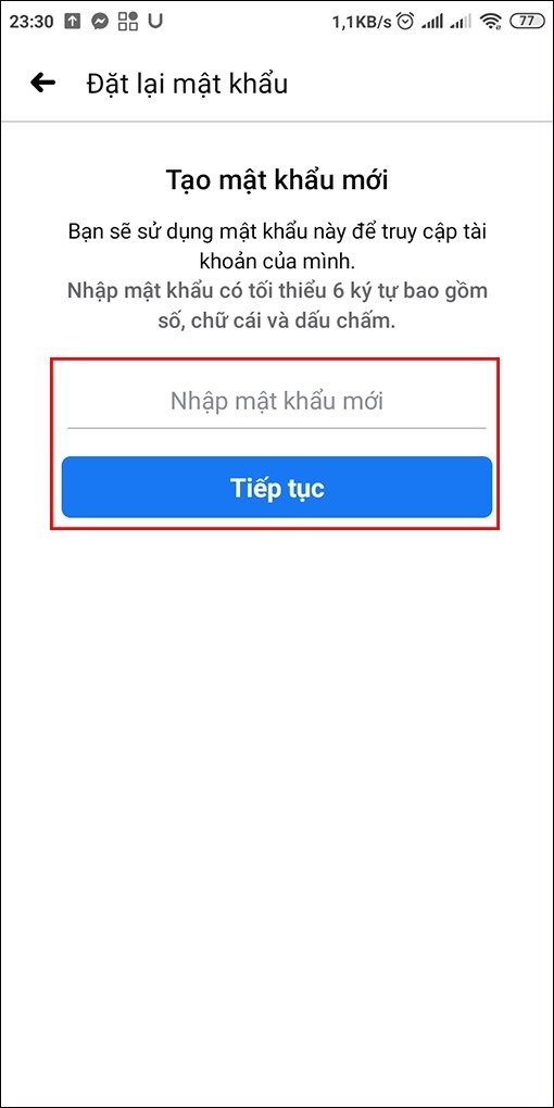 Nhập mật khẩu mới