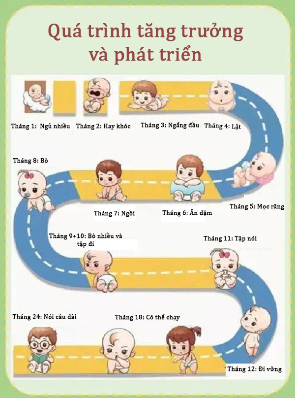 Quá trình tăng trưởng và phát triển của trẻ.