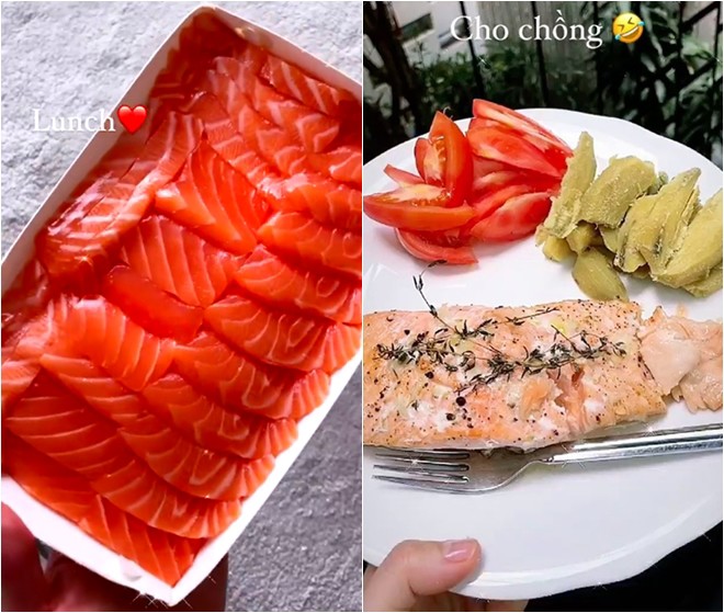 Ngoài cá hồi muối, Hồ Ngọc Hà còn rất ghiền những món khác được chế biến từ cá hồi như sashimi cá hồi, cá hồi nướng hương thảo...
