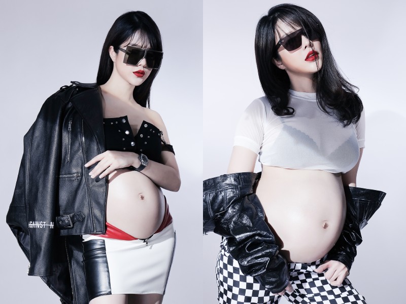 Một trong những bà bầu 'chất' nhất nhì showbiz Việt còn có Diệp Lâm Anh. Trong 2 lần mang thai, nữ nghệ sĩ tự tin khoe vóc dáng quyến rũ của mẹ bầu. Cô không ngại để lộ hình ảnh bụng bầu qua những bộ cánh sexy.
 
