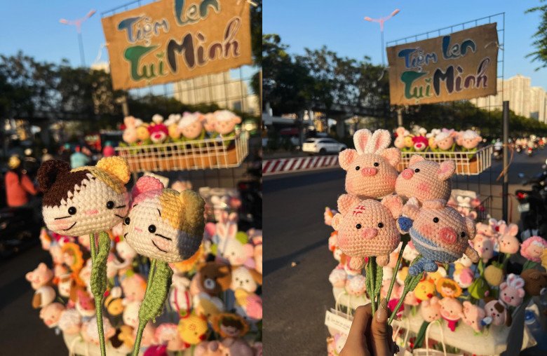 Hoa len handmade được ưa chuộng mỗi dịp lễ. (Ảnh: Tiệm Len Tụi Mình)