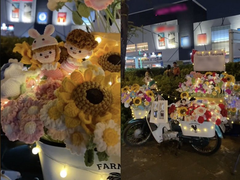Thay vì bán hoa len như cách bình thường, nhiều bạn trẻ nảy ra những ý tưởng kinh doanh mới mẻ và sáng tạo hơn. (Ảnh: Len Nhà Vi)