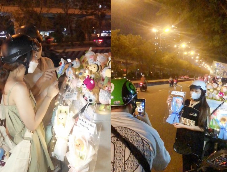 Rất nhiều bạn trẻ thích thú đến mua hoa và chụp ảnh. Mỗi bông hoa len có giá dao động từ 35.000 - 60.000 đồng. Nếu khách có nhu cầu thêm phụ kiện như túi, đèn LED sẽ có chi phí cộng thêm nhưng giá rất mini.(Ảnh: Tiệm Len Tụi Mình)