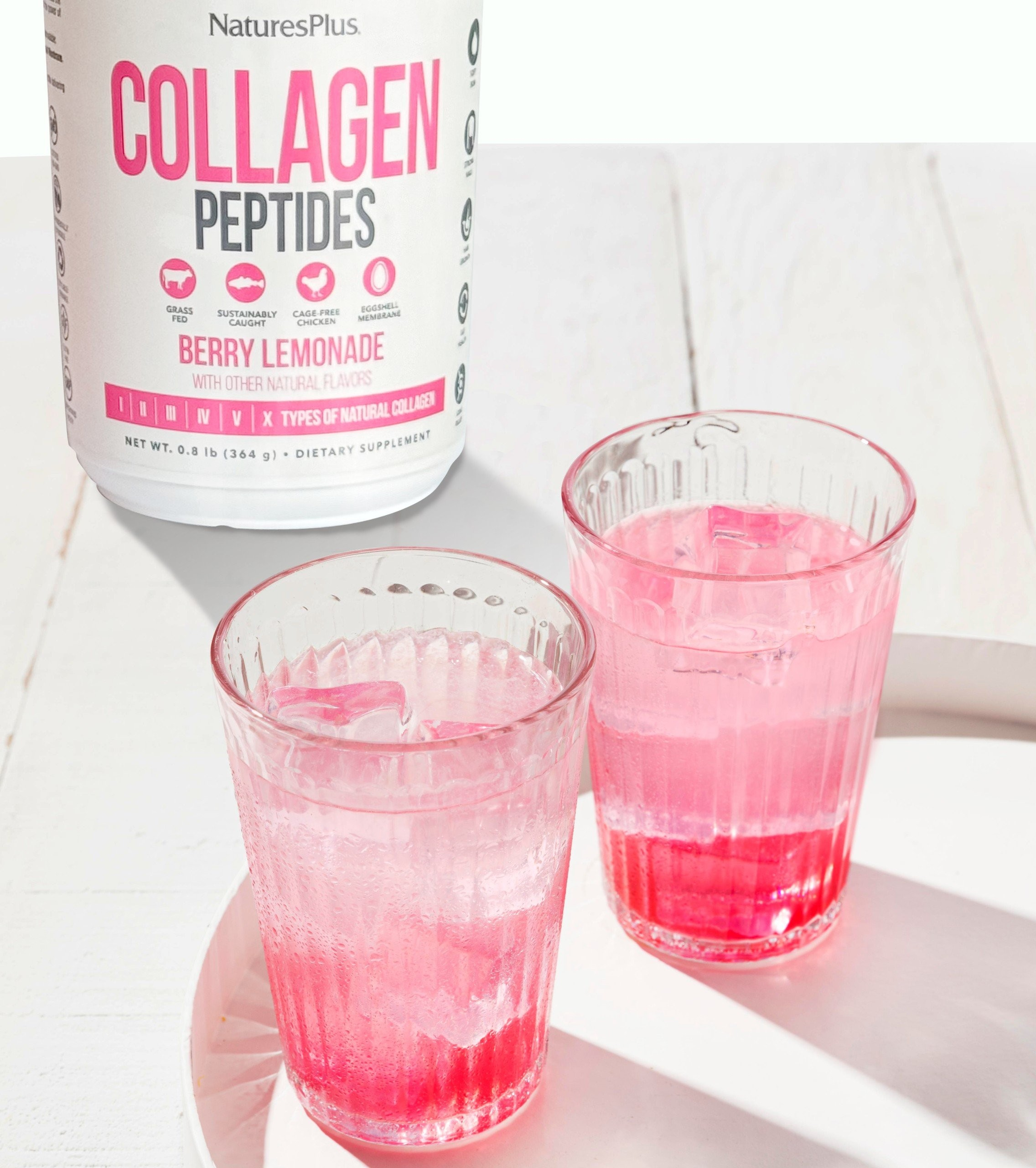 Sản phẩm Collagen Peptides NaturesPlus từ Mỹ chứa đủ 6 tuýp collagen và enzyme tiêu hóa