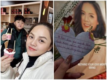 My sói Thu Quỳnh khoe lời chúc 8/3 đầy đáng yêu của con trai: Con chúc mẹ làm được nhiều tiền!