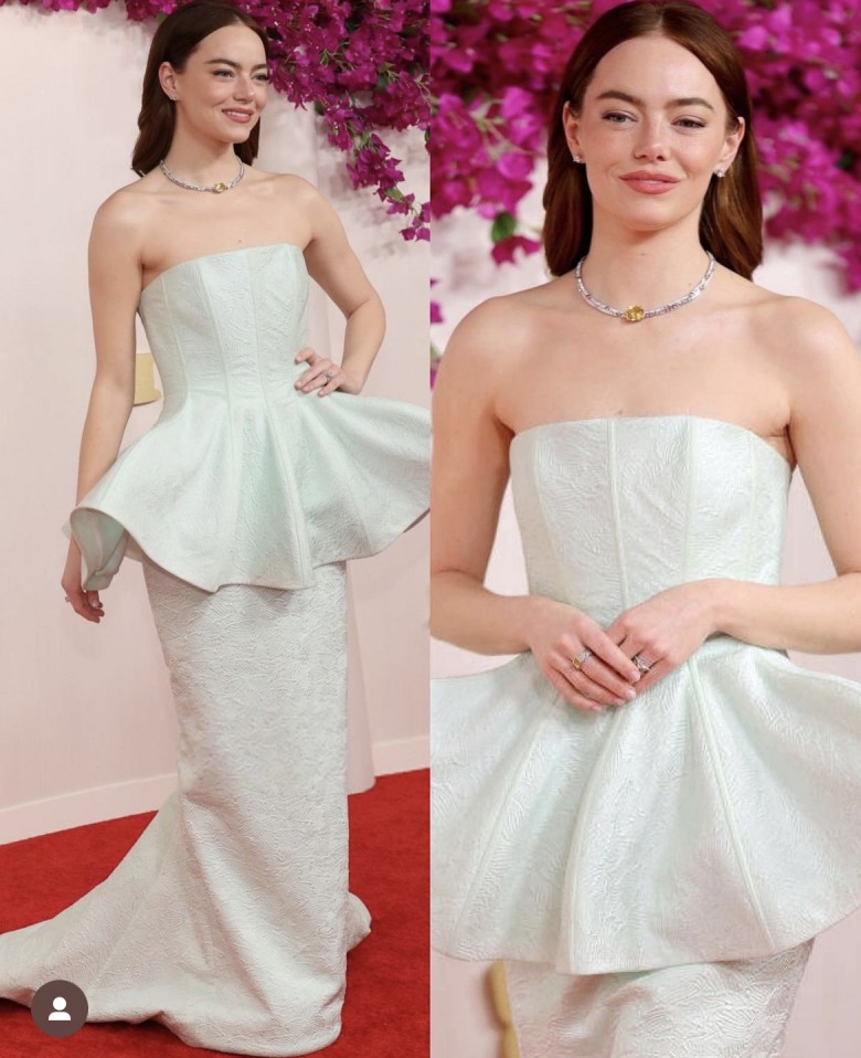 Ngôi sao đoạt tượng vàng Oscar Emma Stone sang trọng với chiếc đầm của Louis Vuitton cùng trang sức đẳng cấp thuộc nhà mốt này.