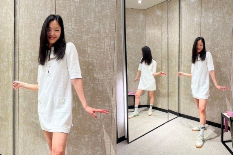 Dù có phong cách ăn mặc khá đơn giản nhưng Kim Go Eun luôn biết cách khiến bộ đồ trở nên thời trang hơn. 