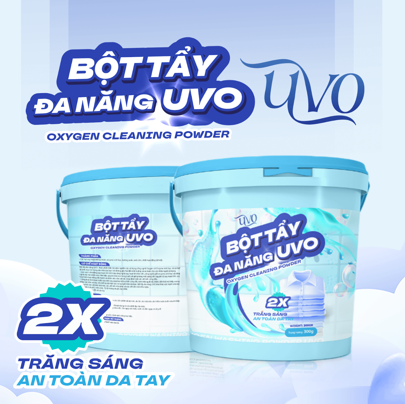 Bột tẩy đa năng giúp loại bỏ các vết bẩn cứng đầu trên mọi bề mặt sản phẩm