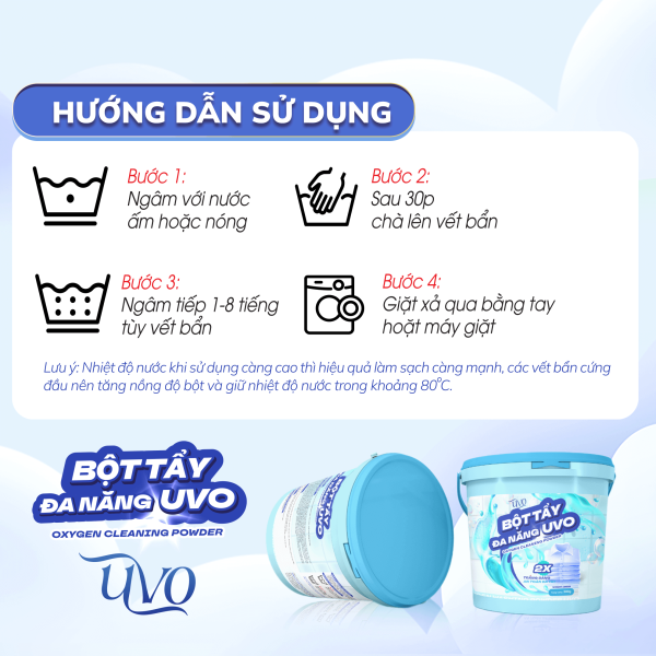 Cách sử dụng bột tẩy đa năng UVO rất đơn giản