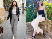 Thời trang - Muốn có style “nữ tổng tài”, học hội chị đẹp phối quần ống rộng để quanh năm thời thượng