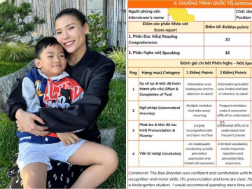 Thuý Diễm đăng bảng điểm của con trai ở trường quốc tế, nói Niềm vui Bảo Bảo dành cho mẹ