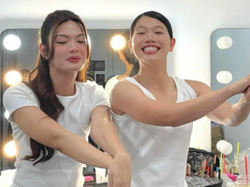 Chân dung người đẹp đứng cạnh, lấn át nhan sắc rạng ngời của nàng tiên cá Ánh Viên