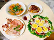 Bà bầu - Sợ ăn ngoài không đảm bảo, mẹ bầu tự vào bếp nấu ăn, khoe mâm cơm ai nhìn cũng thích