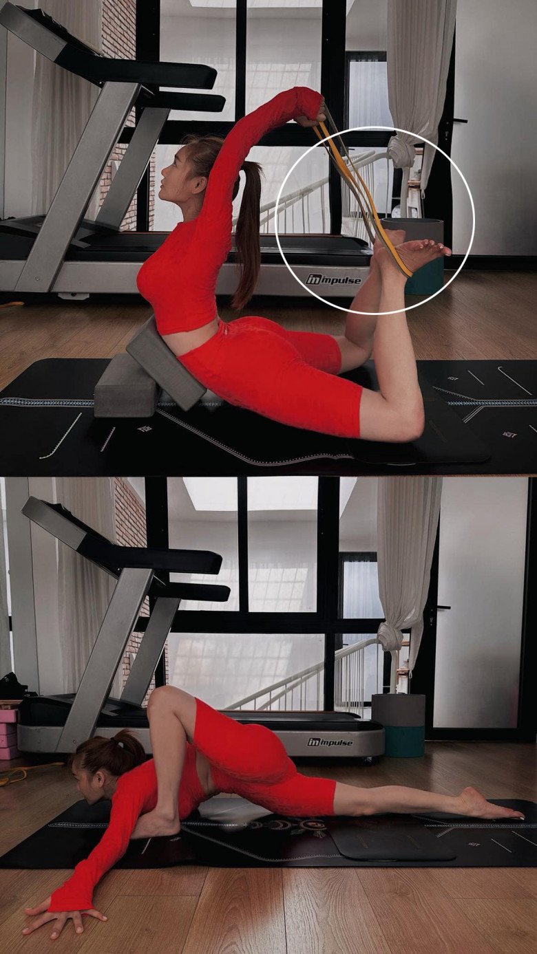 Tuy nhiên, ở tấm hình này, phần dây band đang ở tư thế kéo căng bỗng bị bóp méo một cách khó hiểu. Phải chăng mẹ bỉm đã sử dụng app chỉnh dáng và vội vàng đăng ảnh mà không xem lại?