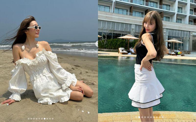 Trong các bức ảnh, Tiffany diện đầm đơn giản nhưng vẫn ghi điểm với nét dịu dàng, nữ tính. Đáng chú ý, vóc dáng thon gọn của Tiffany khiến netizen không tiếc lời khen ngợi.
