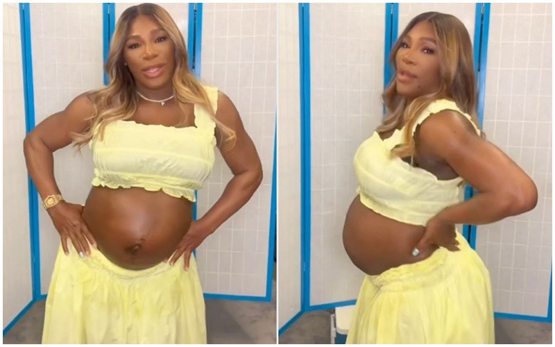 Khi mang bầu, Serena Williams vẫn rất khỏe khoắn và dẻo dai. 
